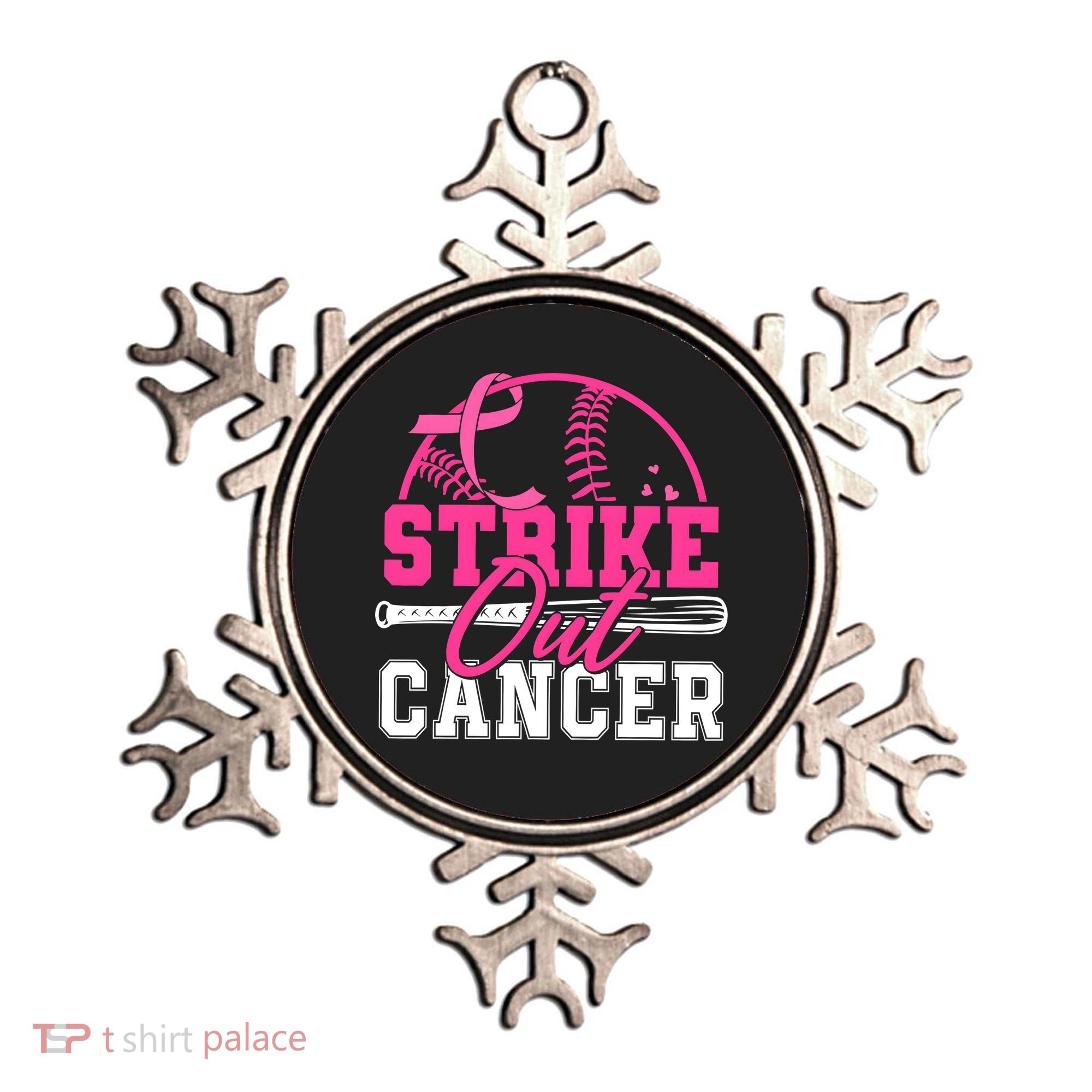 Baseball Breast Cancer Strike Out Cancer Awareness Month Ornament