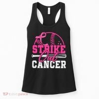 Baseball Breast Cancer Strike Out Cancer Awareness Month Women's Tank Top thumb 0
