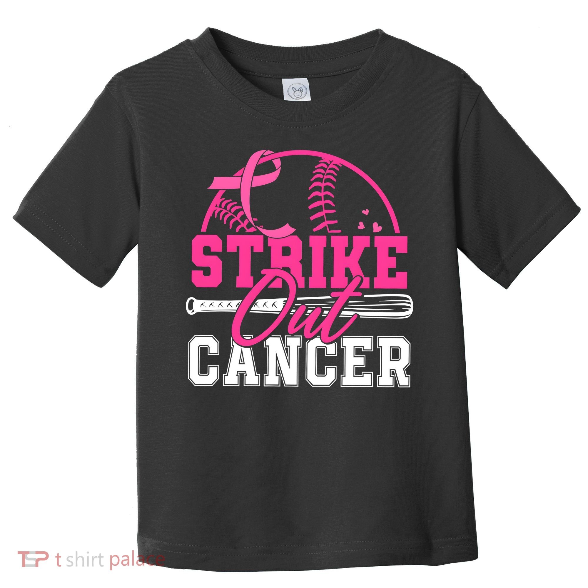 Baseball Breast Cancer Strike Out Cancer Awareness Month Toddler T-Shirt