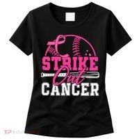 Baseball Breast Cancer Strike Out Cancer Awareness Month Women's T-Shirt thumb 0