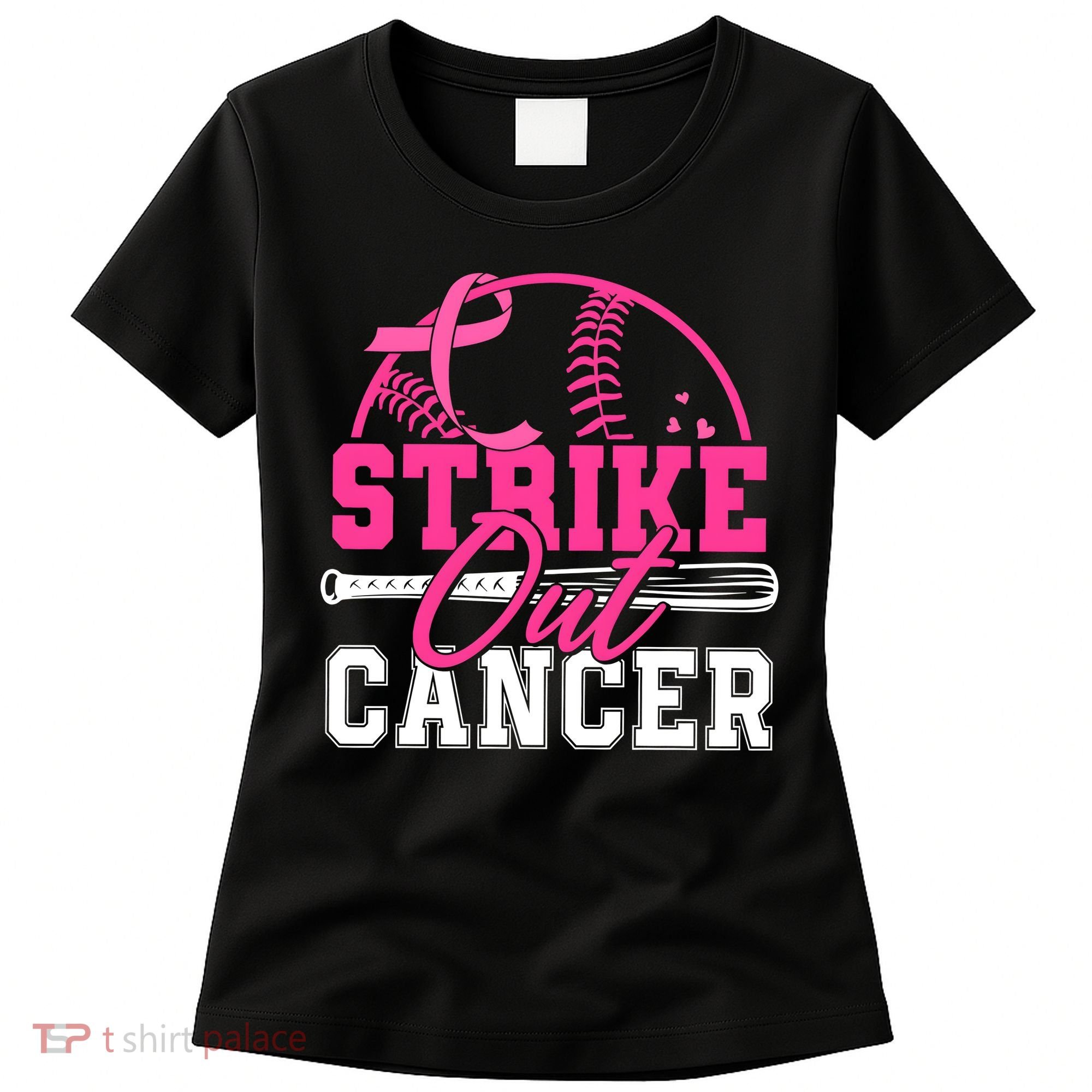 Baseball Breast Cancer Strike Out Cancer Awareness Month Women's T-Shirt