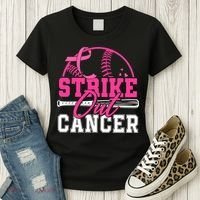 Baseball Breast Cancer Strike Out Cancer Awareness Month Women's T-Shirt thumb 3