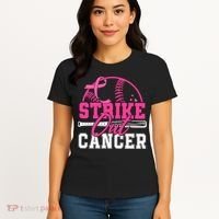 Baseball Breast Cancer Strike Out Cancer Awareness Month Women's T-Shirt thumb 4
