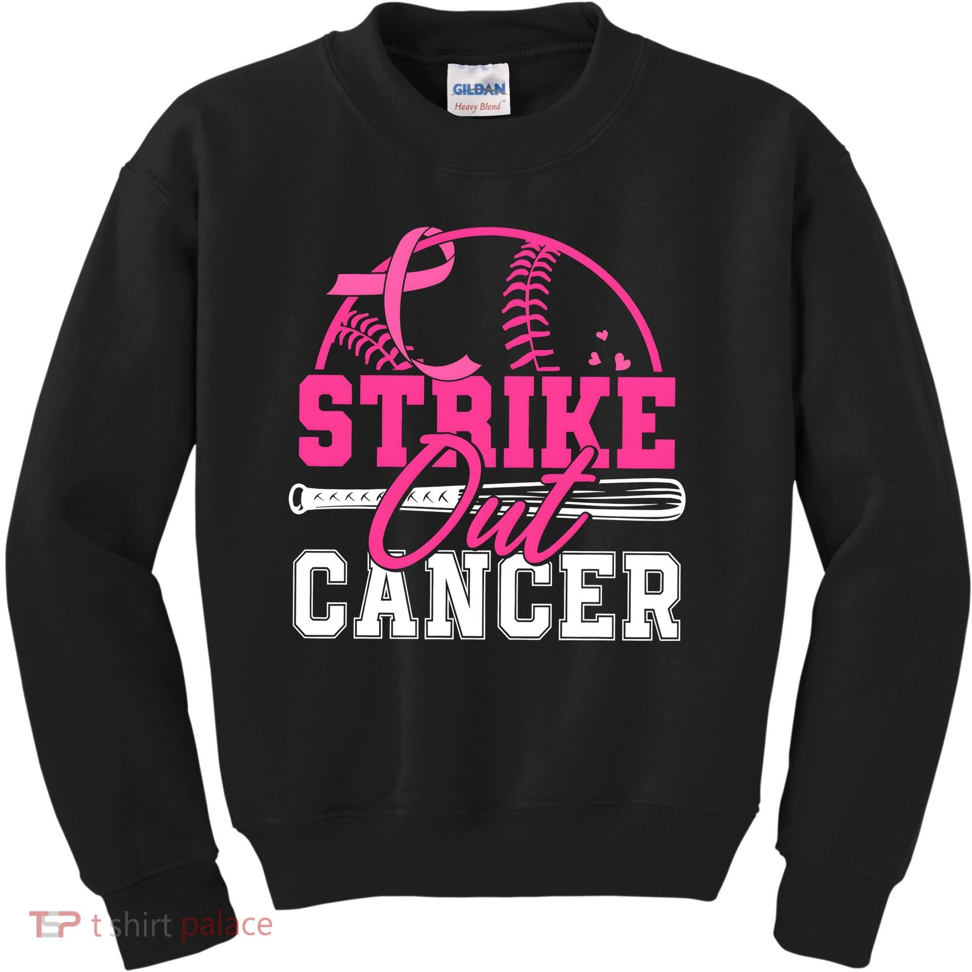 Baseball Breast Cancer Strike Out Cancer Awareness Month Kids Sweatshirt