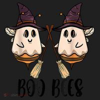 Boo Bees Couples Witch Halloween Costume Ghost Funny Beanie thumb 2