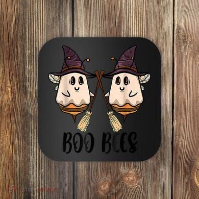 Boo Bees Couples Witch Halloween Costume Ghost Funny Coaster