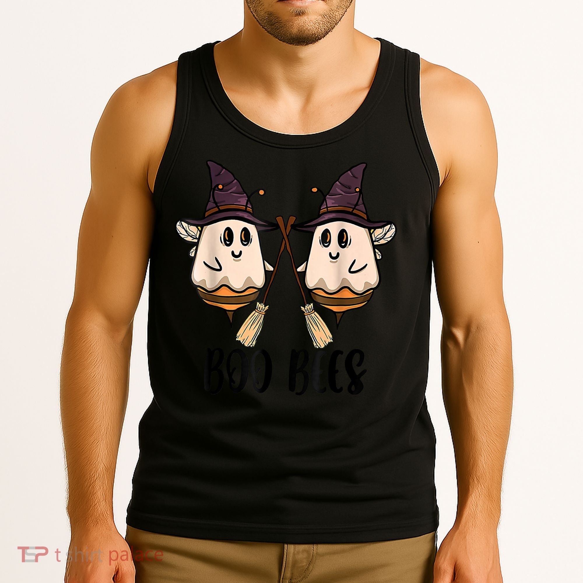 Boo Bees Couples Witch Halloween Costume Ghost Funny Tank Top