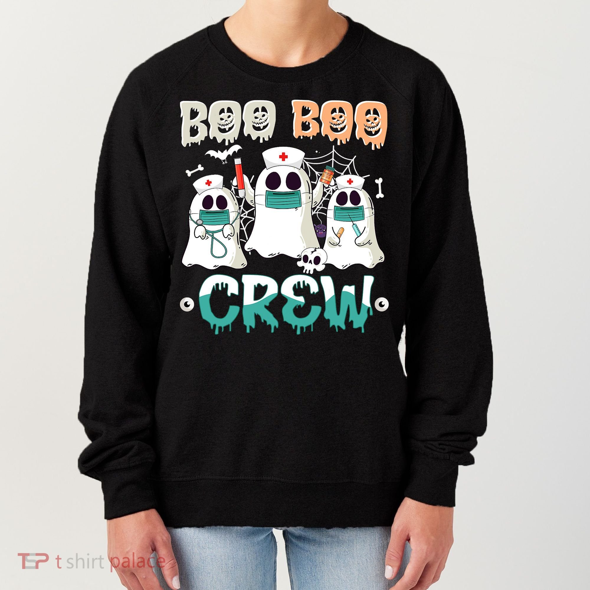 Boo Boo Crew Halloween Ghost Nursing Nurse Women's Sweatshirt