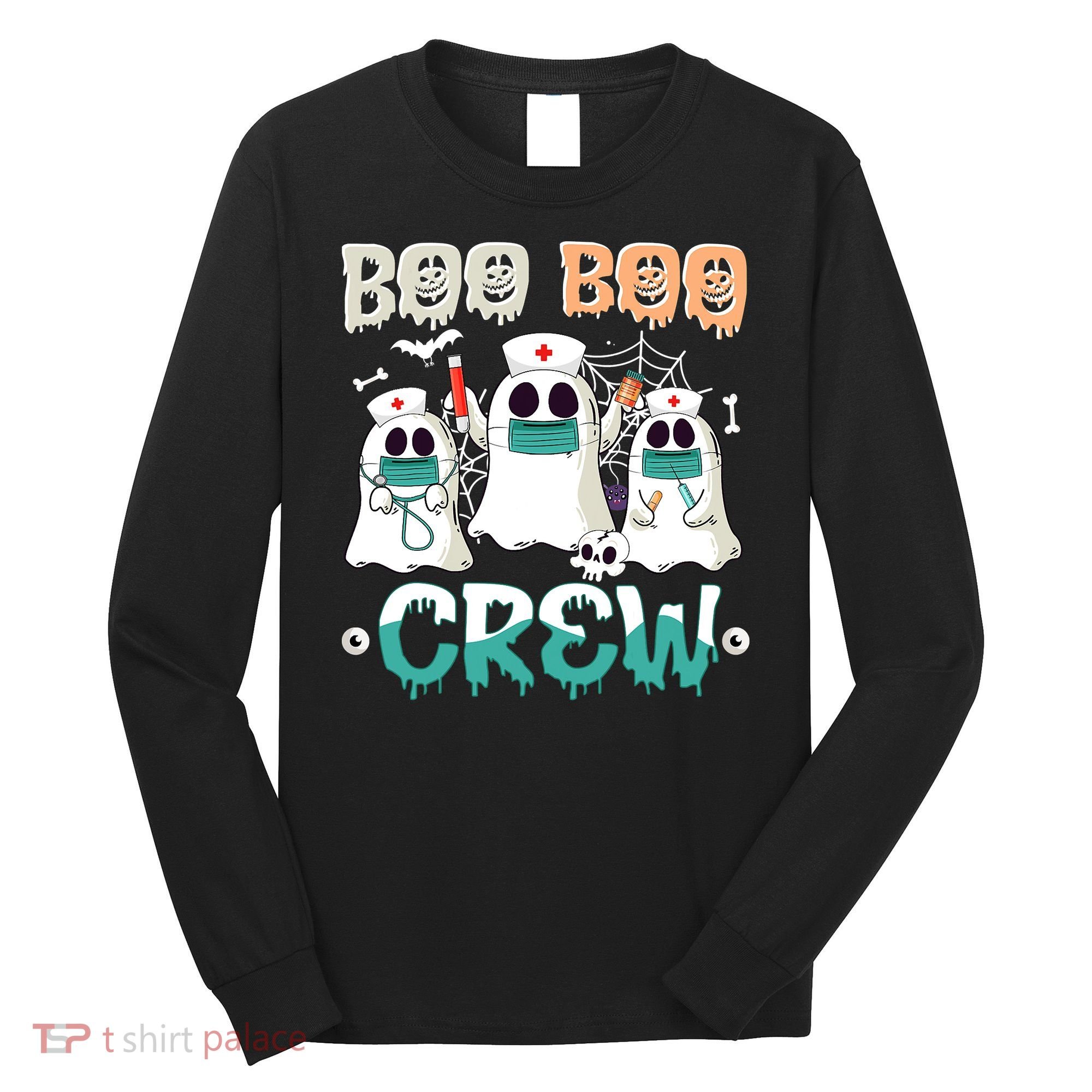 Boo Boo Crew Halloween Ghost Nursing Nurse Long Sleeve Shirt