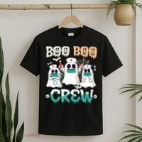 Boo Boo Crew Halloween Ghost Nursing Nurse T-Shirt thumb 2