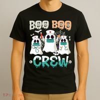 Boo Boo Crew Halloween Ghost Nursing Nurse T-Shirt thumb 3