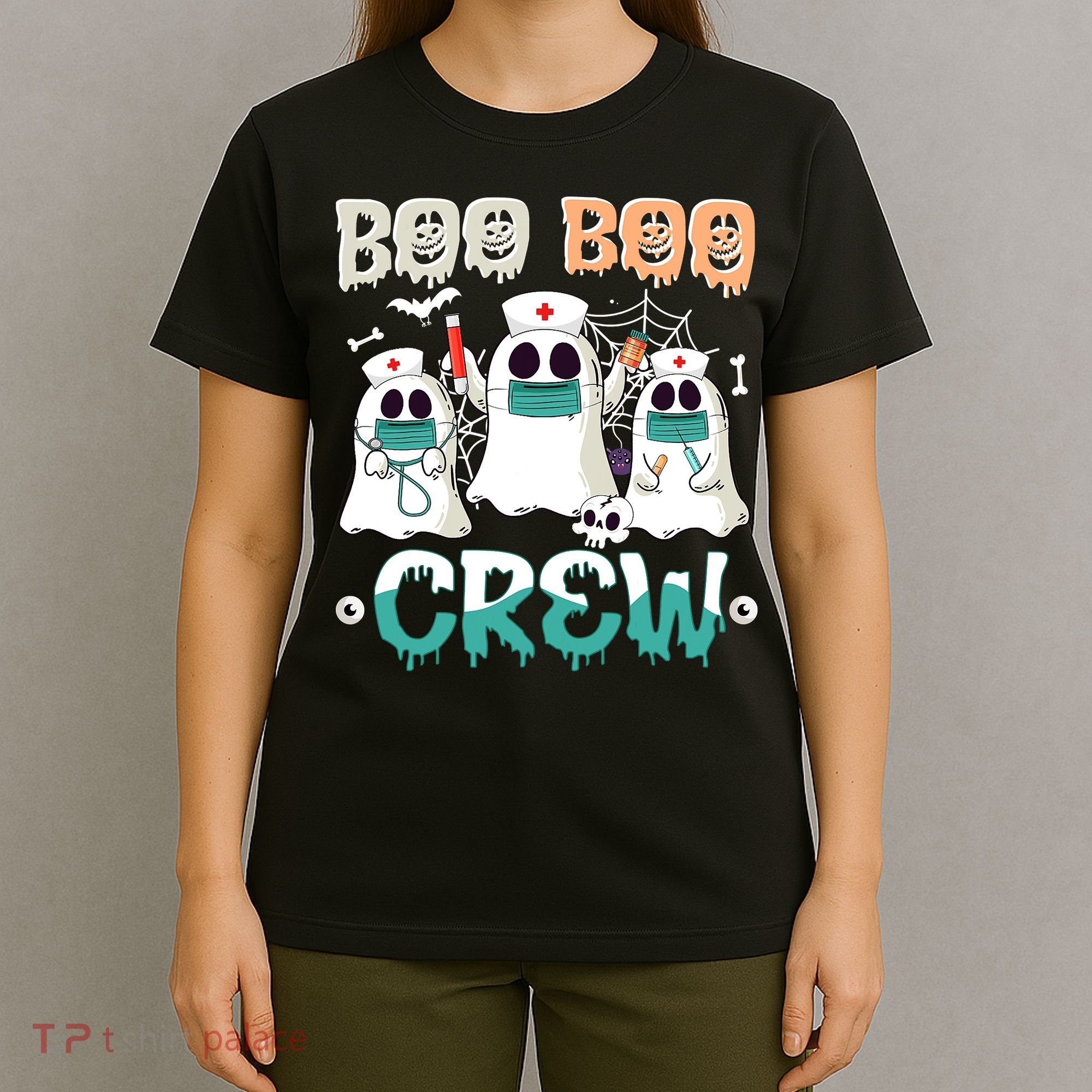 Boo Boo Crew Halloween Ghost Nursing Nurse T-Shirt