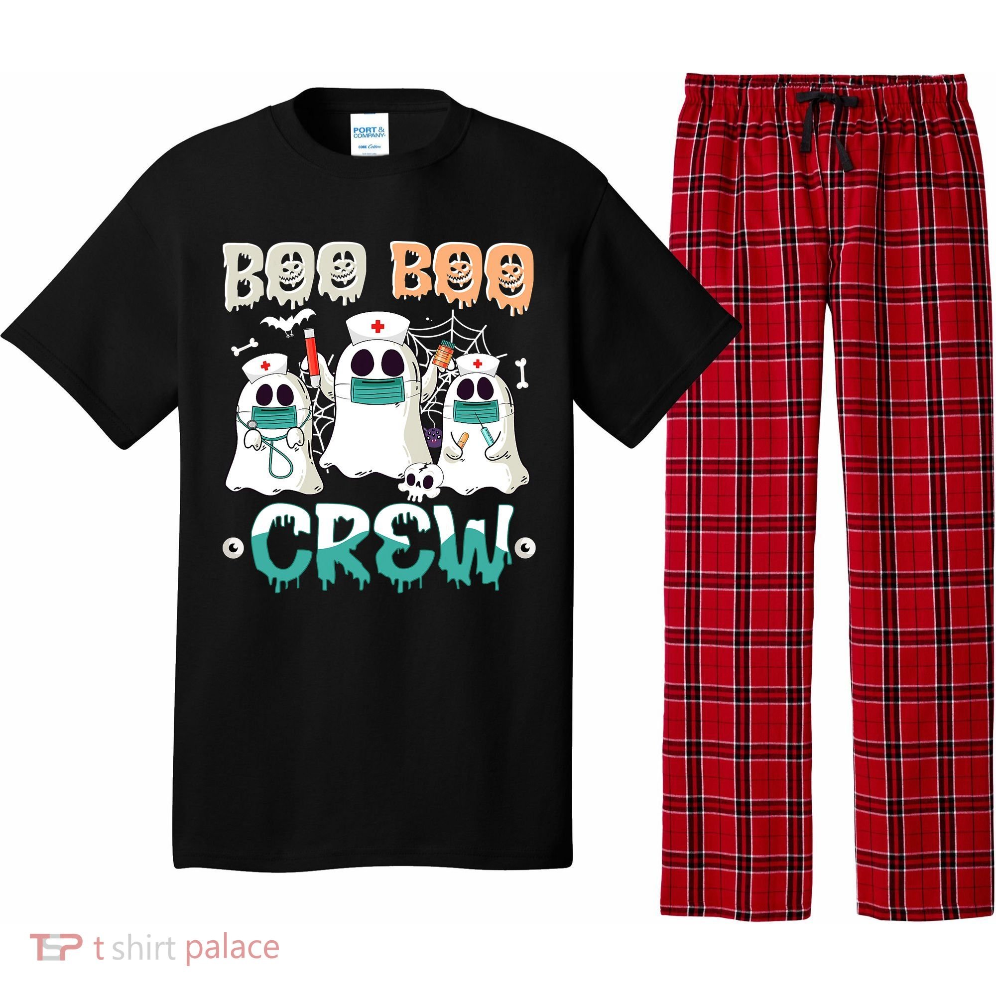 Boo Boo Crew Halloween Ghost Nursing Nurse Pajama Set