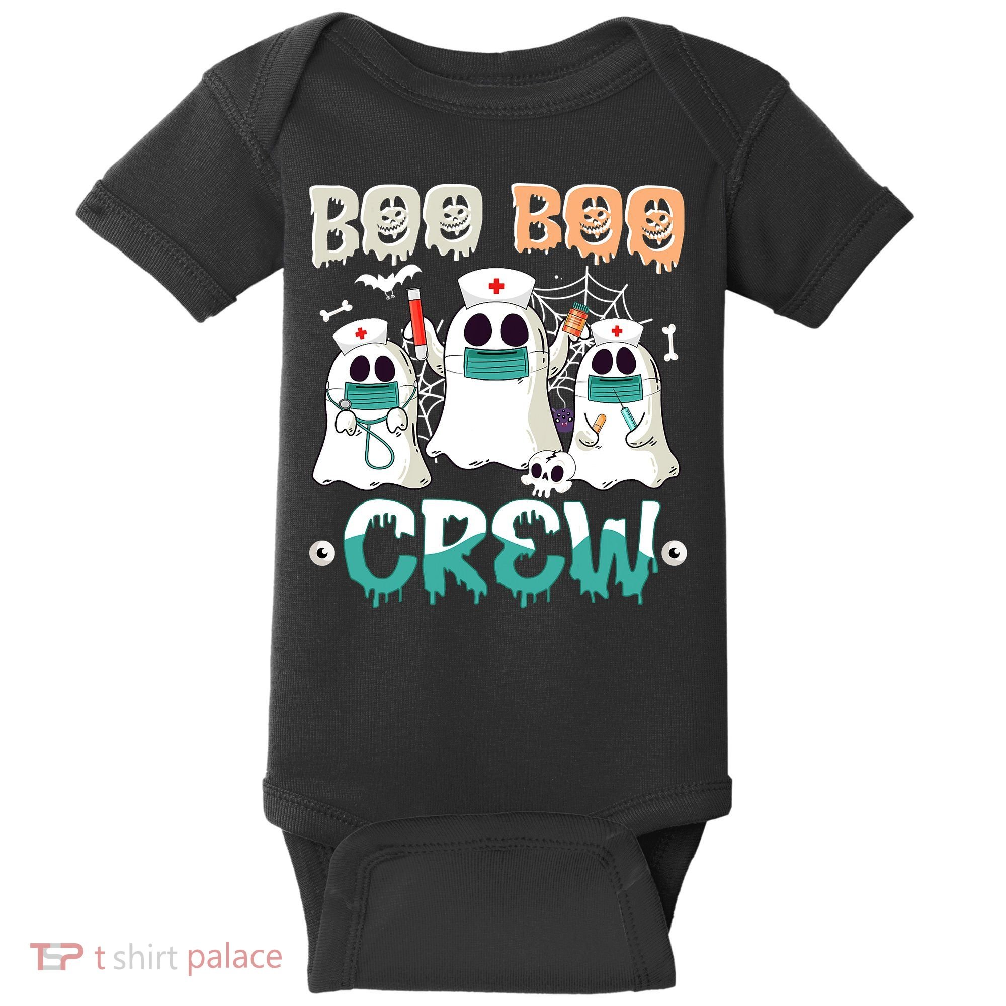 Boo Boo Crew Halloween Ghost Nursing Nurse Baby Bodysuit