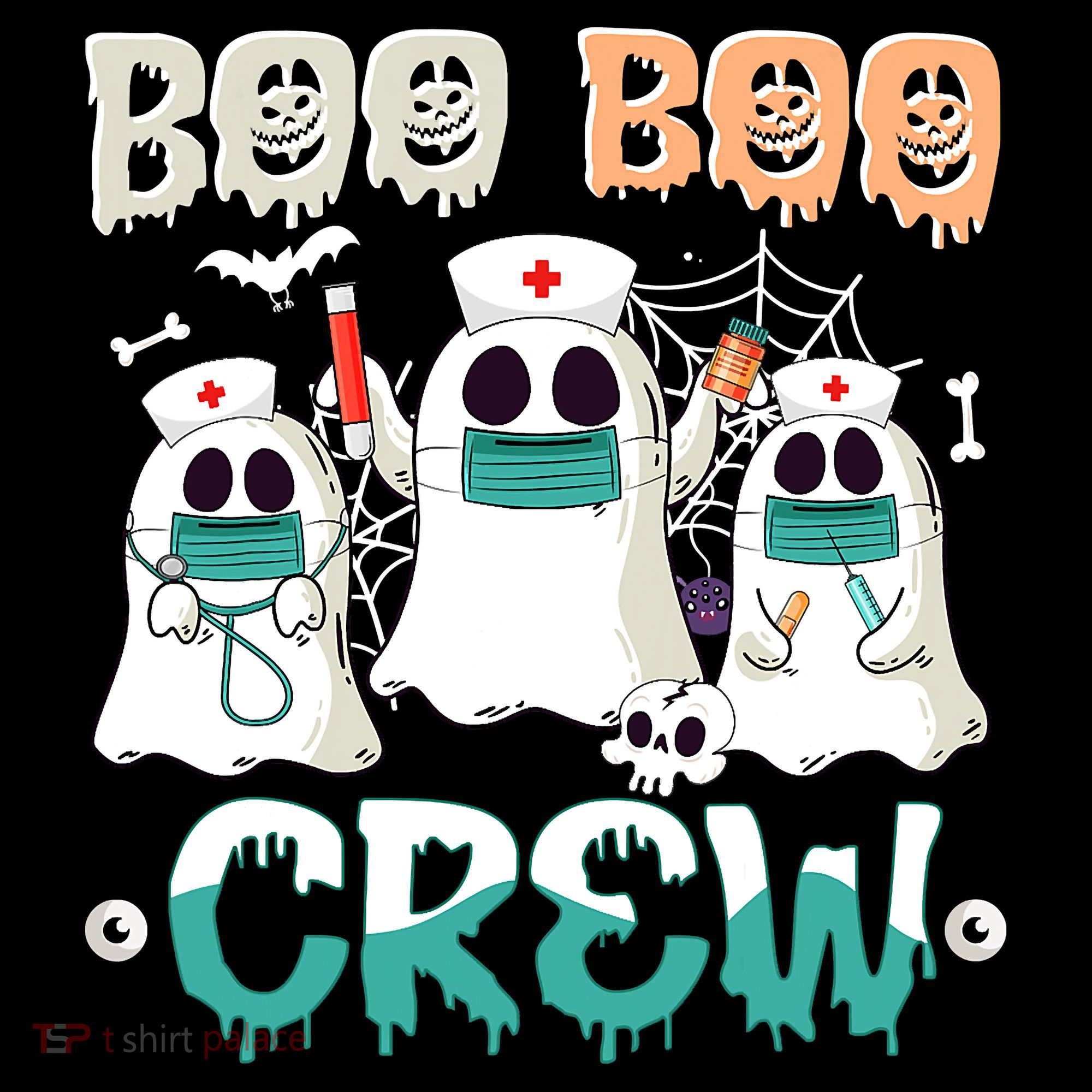 Boo Boo Crew Halloween Ghost Nursing Nurse Women's Long Sleeve Shirt