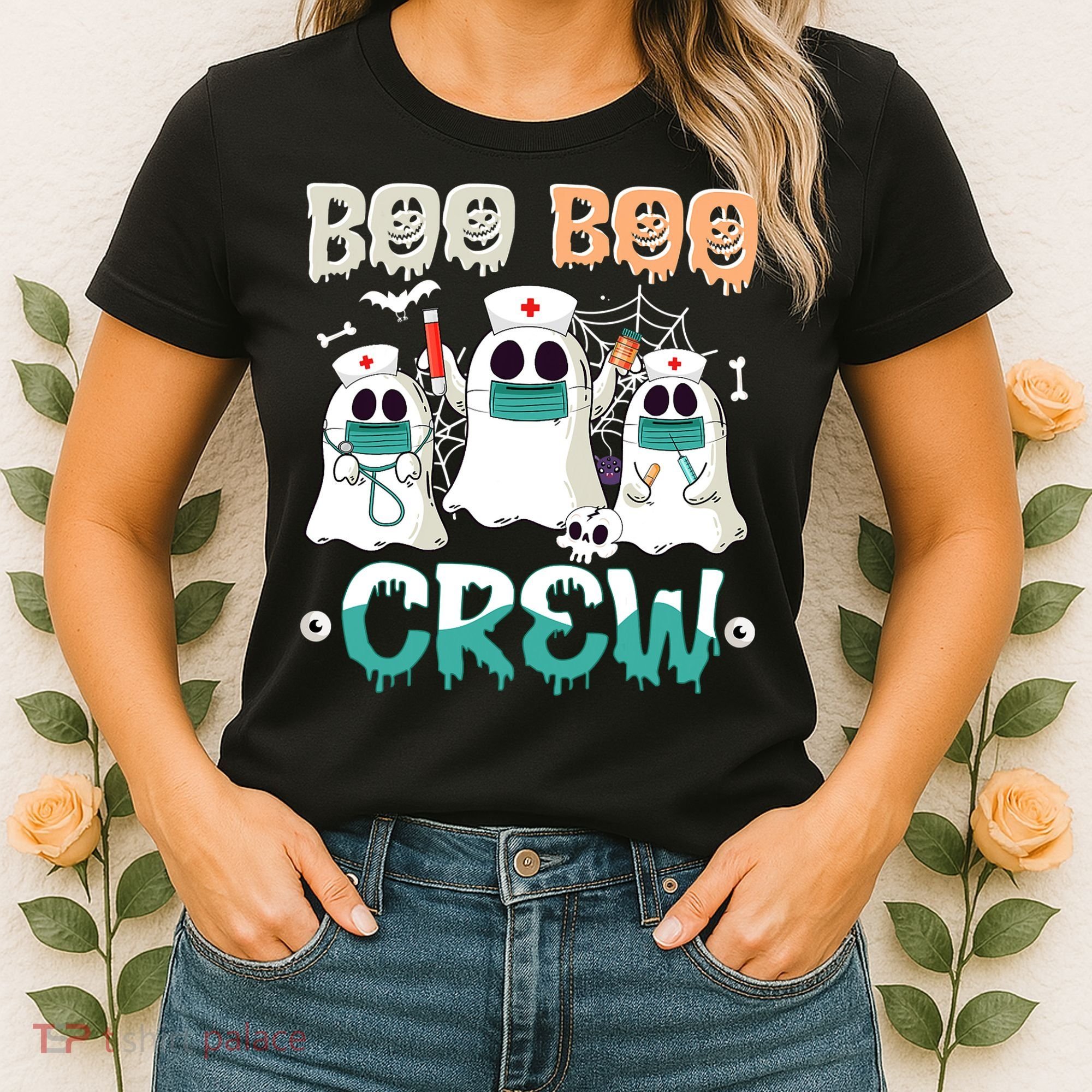 Boo Boo Crew Halloween Ghost Nursing Nurse Women's T-Shirt