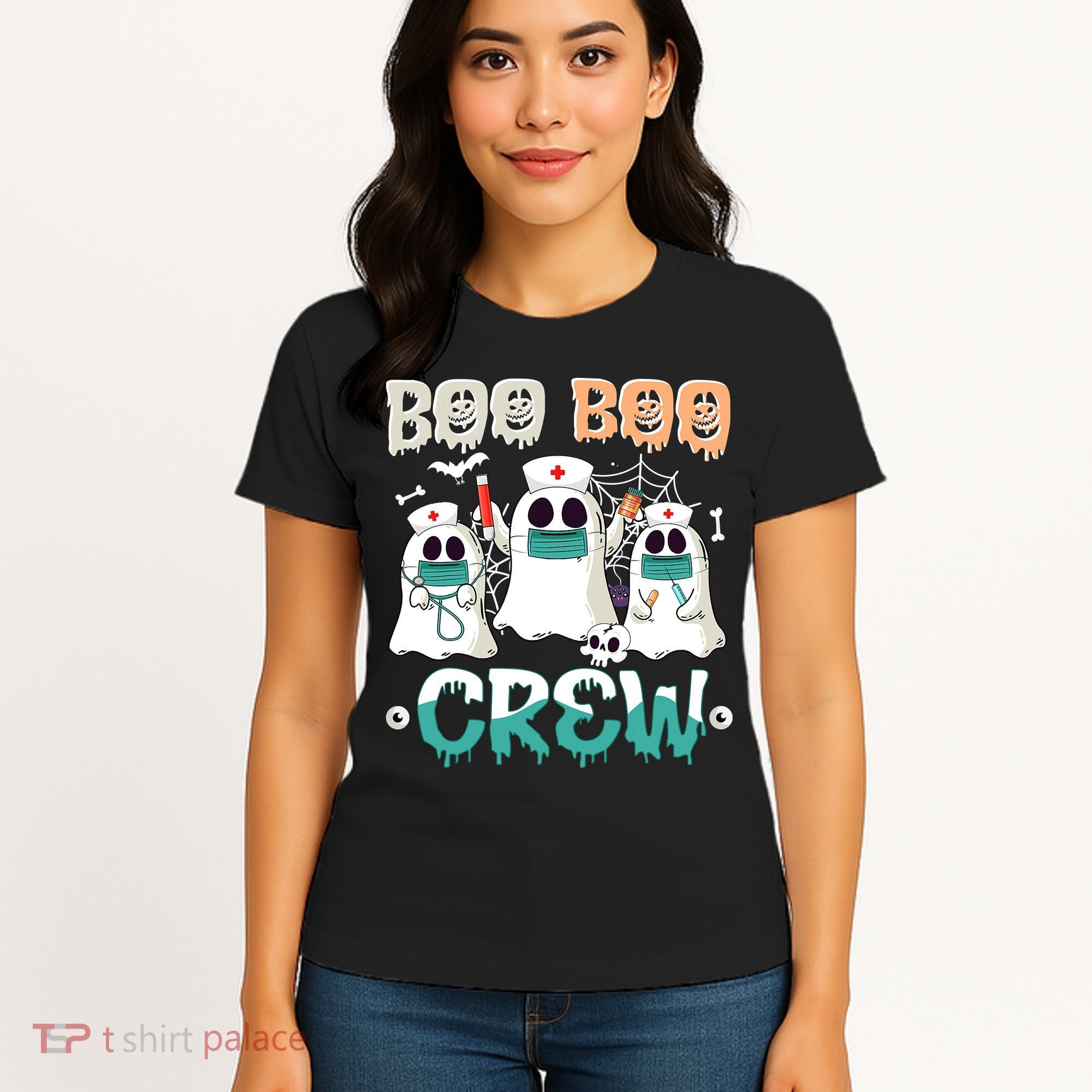 Boo Boo Crew Halloween Ghost Nursing Nurse Women's T-Shirt