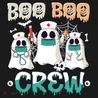 Boo Boo Crew Halloween Ghost Nursing Nurse Kids Sweatshirt thumb 2