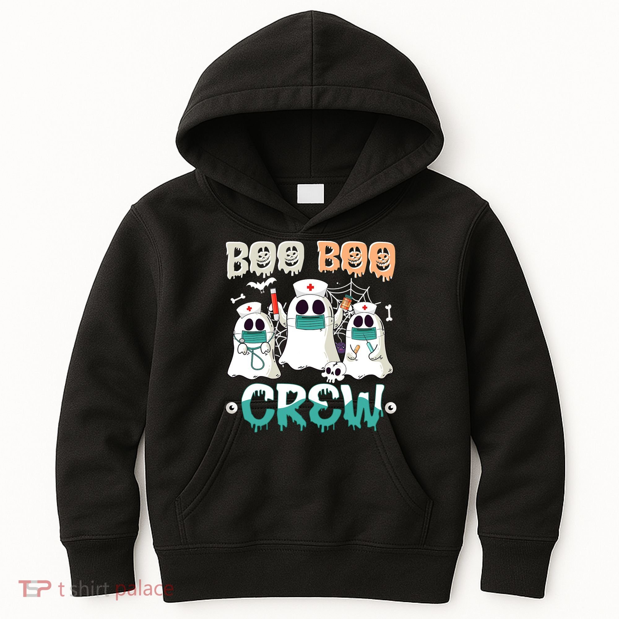 Boo Boo Crew Halloween Ghost Nursing Nurse Kids Hoodie