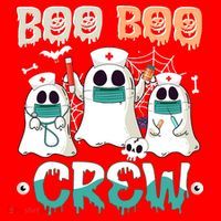 Boo Boo Crew Halloween Ghost Nursing Nurse Santa Hat thumb 1