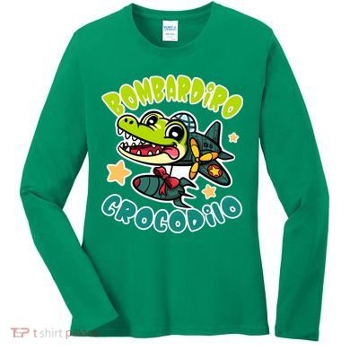 Brainrot Bombardiro Crocodilo Women's Long Sleeve Shirt