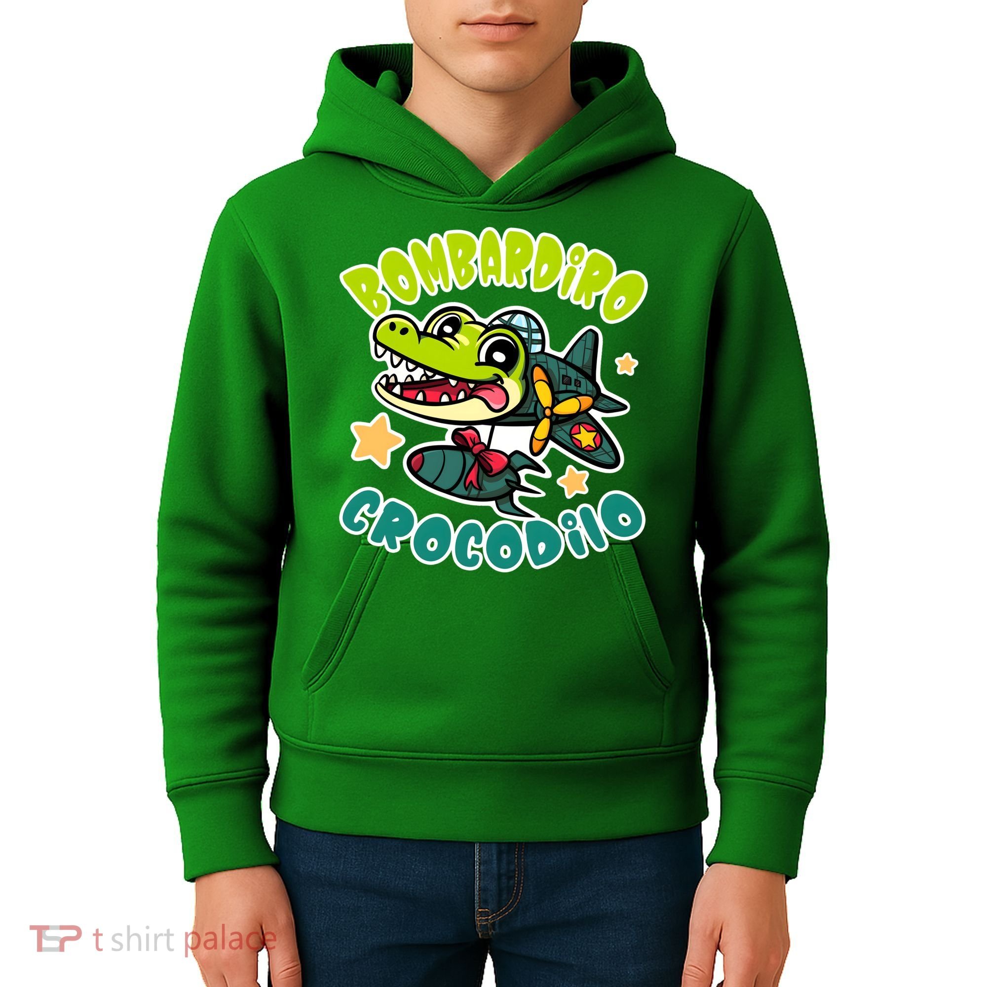 Brainrot Bombardiro Crocodilo Kids Hoodie