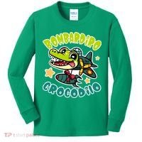 Brainrot Bombardiro Crocodilo Kids Long Sleeve Shirt thumb 0