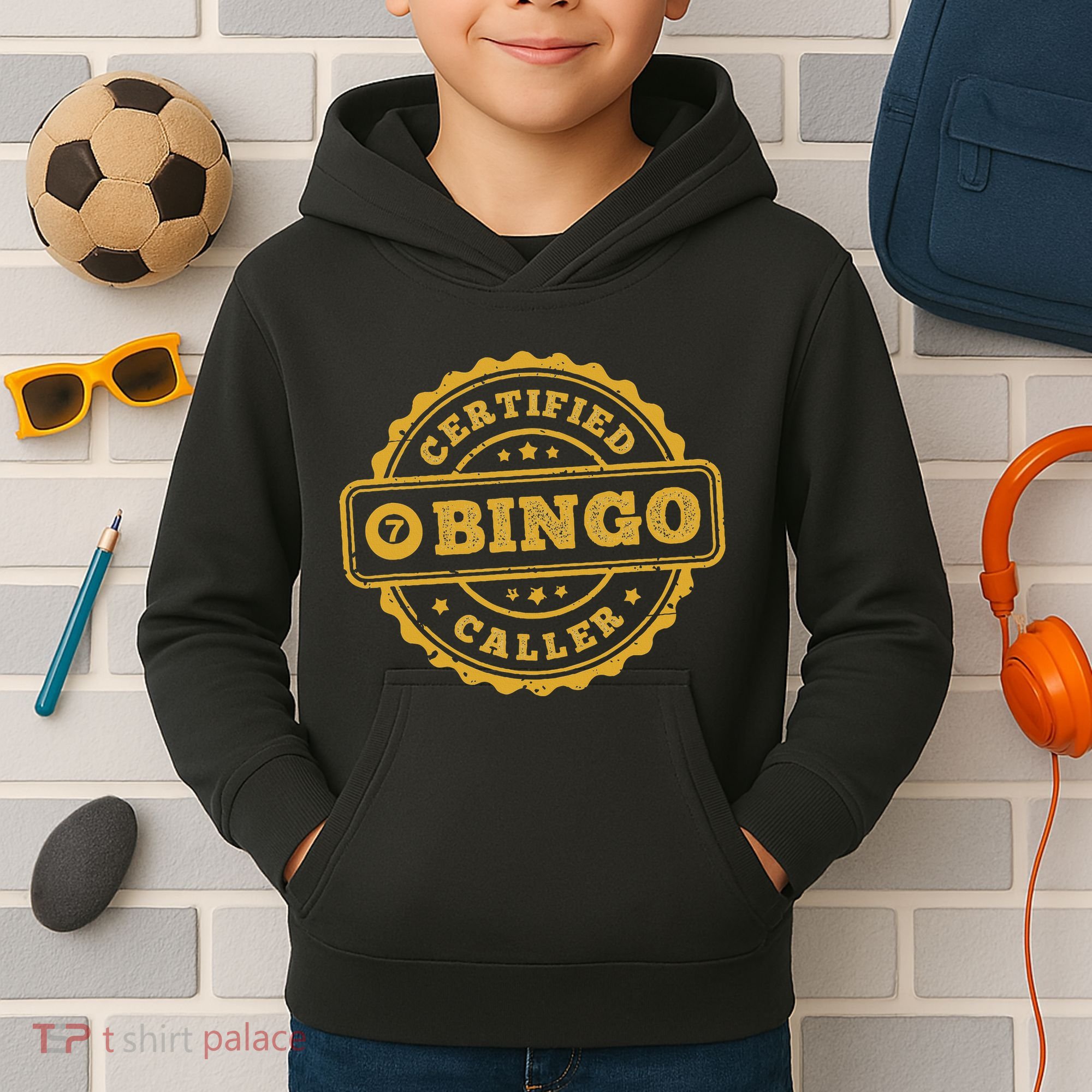 Bingo Bingo Caller Certified Funny Bingo Kids Hoodie