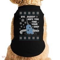 Bye Buddy Christmas , Hope You Find Your Dad Elf Narwhal Doggie Tank thumb 0