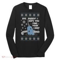 Bye Buddy Christmas , Hope You Find Your Dad Elf Narwhal Long Sleeve Shirt thumb 0