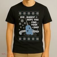 Bye Buddy Christmas , Hope You Find Your Dad Elf Narwhal T-Shirt thumb 3