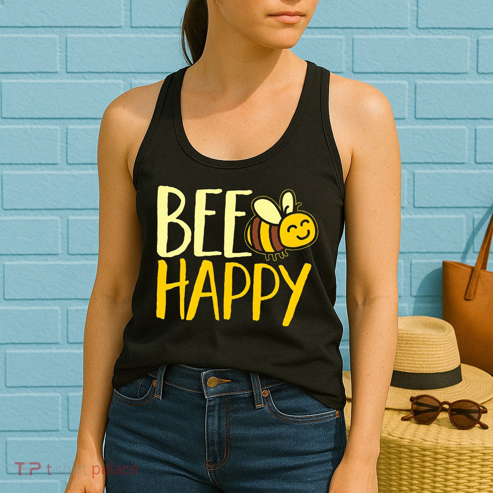  Bumble Bee Cute Bee Happy Women's Tank Top