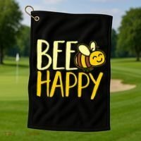  Bumble Bee Cute Bee Happy Golf Towel thumb 1