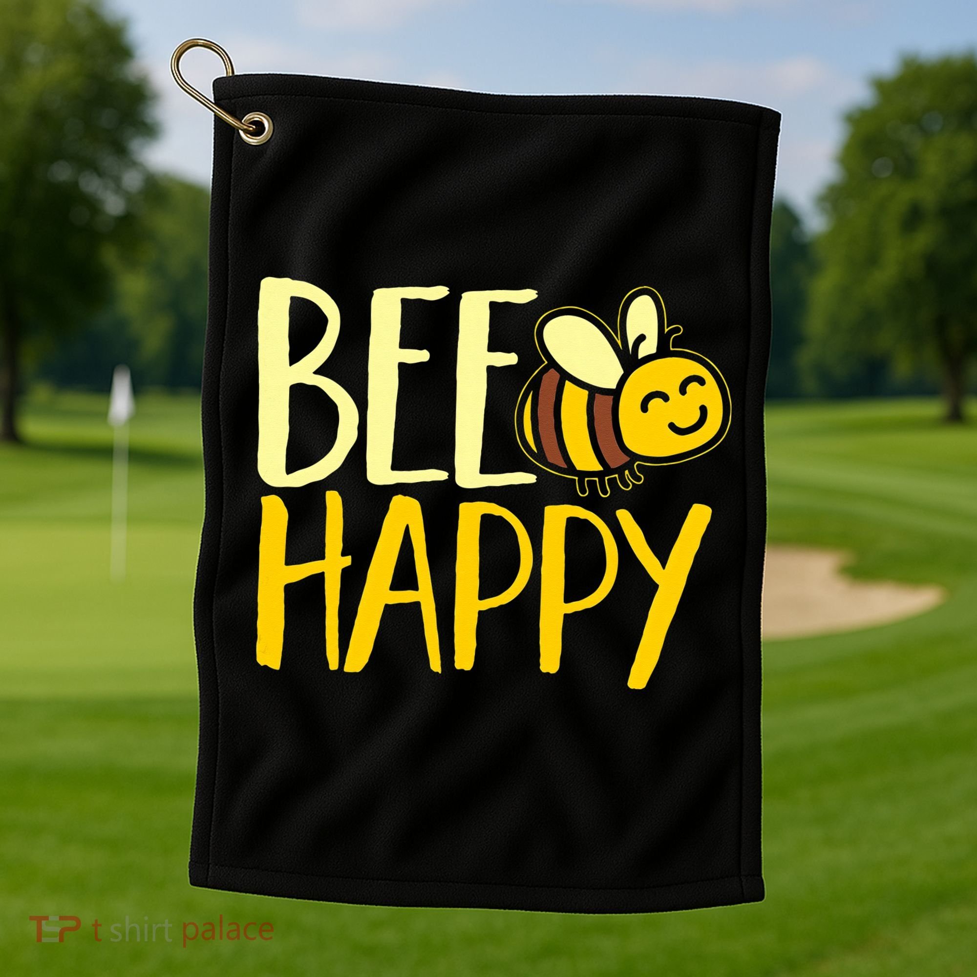  Bumble Bee Cute Bee Happy Golf Towel