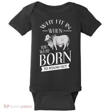Brahman Bull Cattle Mini Zebu Cow Baby Bodysuit