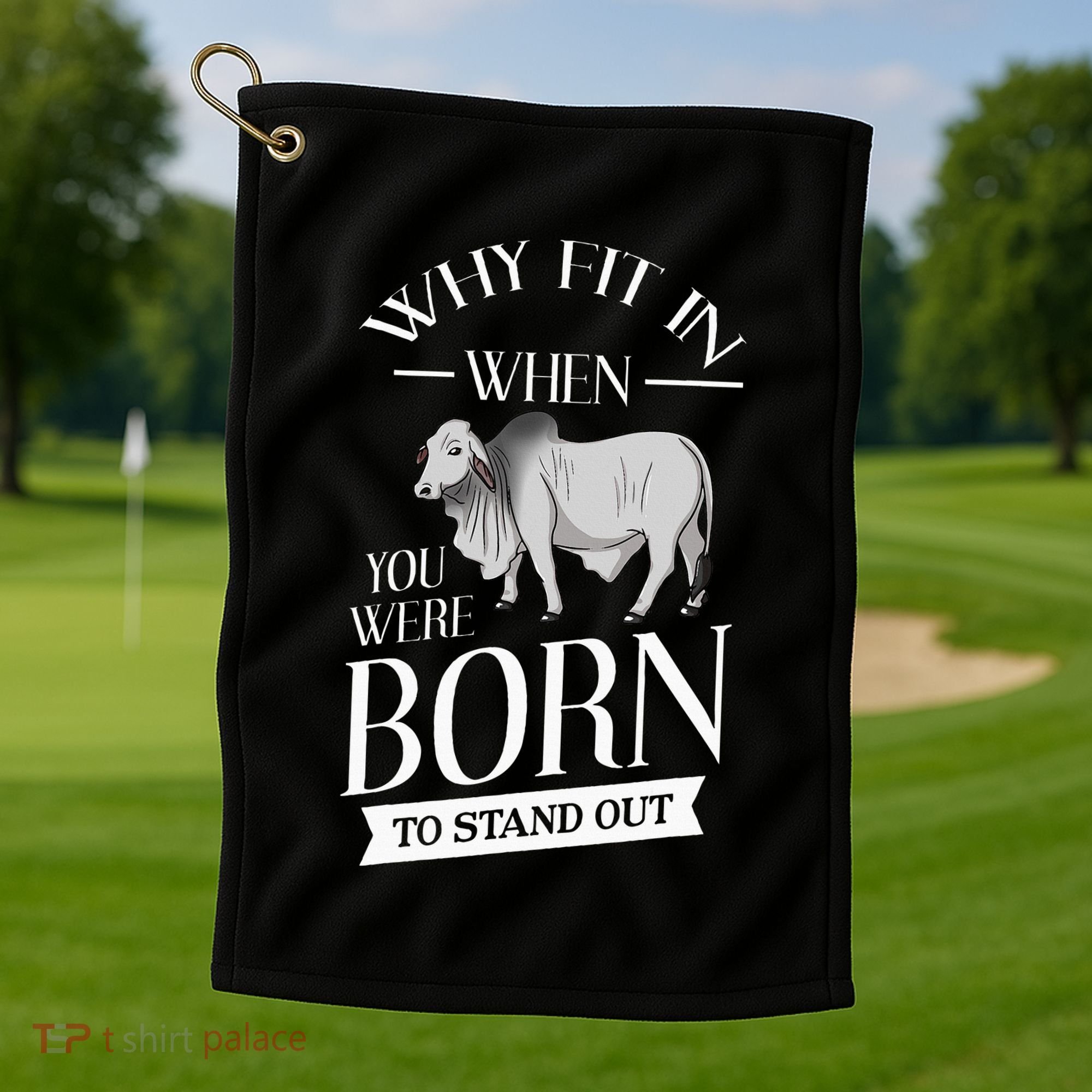 Brahman Bull Cattle Mini Zebu Cow Golf Towel