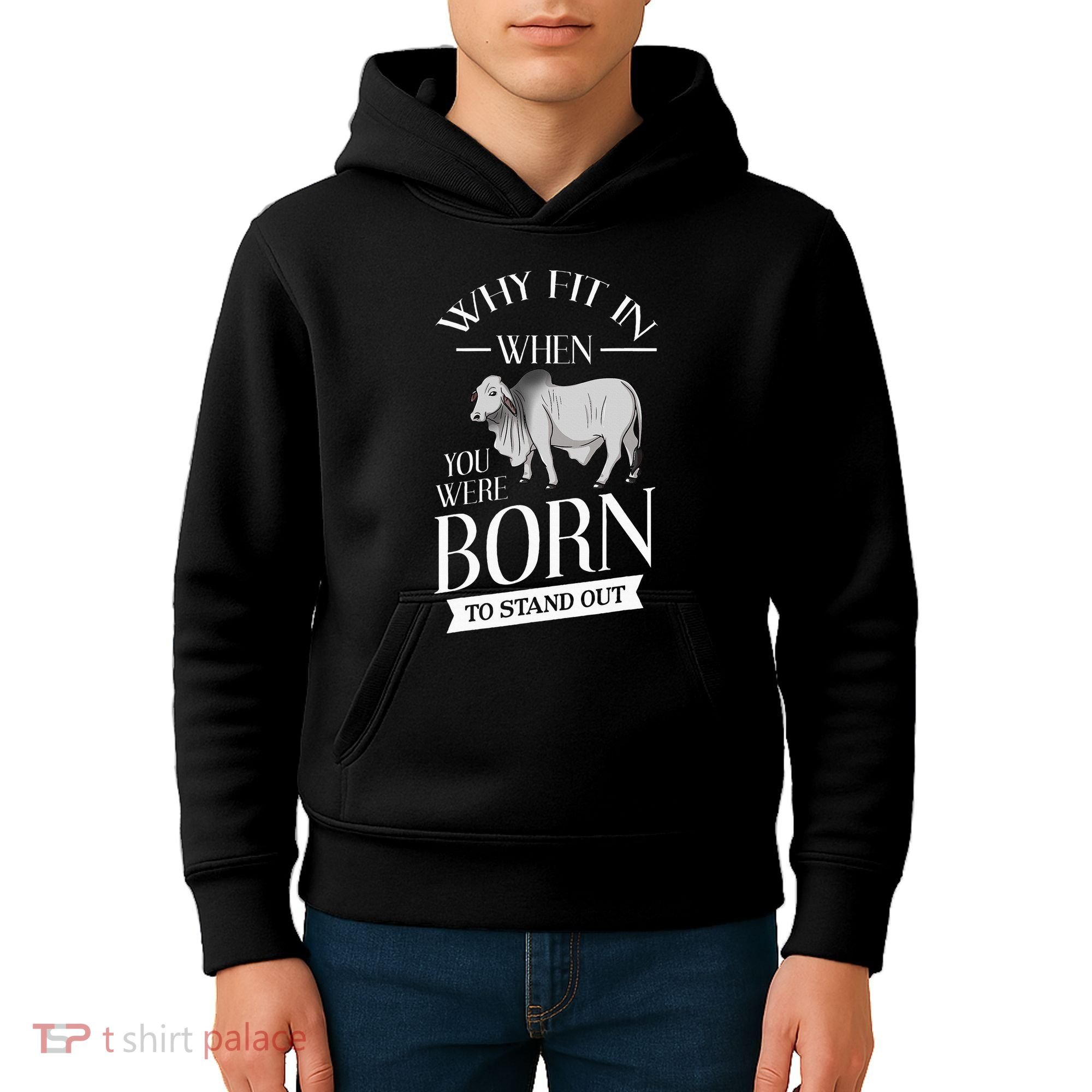Brahman Bull Cattle Mini Zebu Cow Kids Hoodie