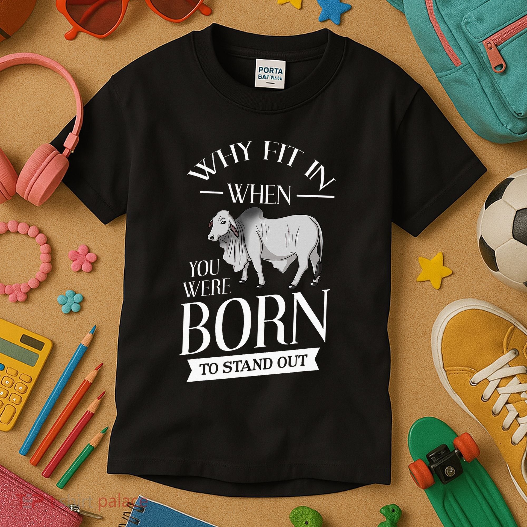 Brahman Bull Cattle Mini Zebu Cow Kids T-Shirt