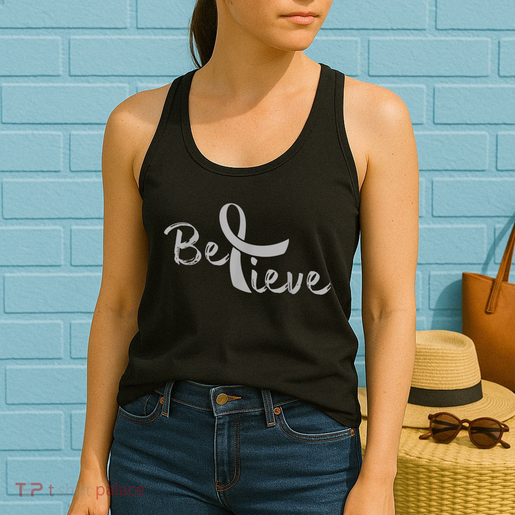 Believe Brain Cancer Brain Cancer Support Women's Tank Top