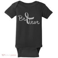 Believe Brain Cancer Brain Cancer Support Baby Bodysuit thumb 0
