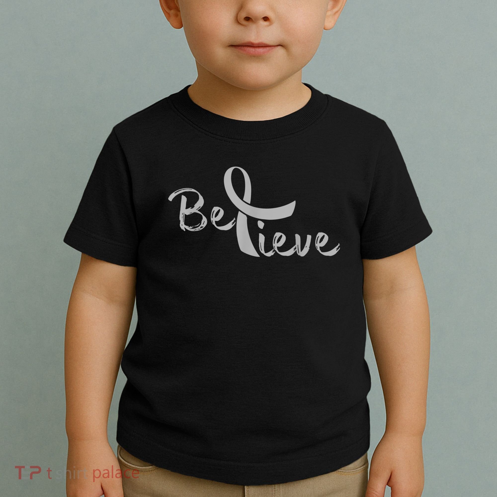 Believe Brain Cancer Brain Cancer Support Toddler T-Shirt