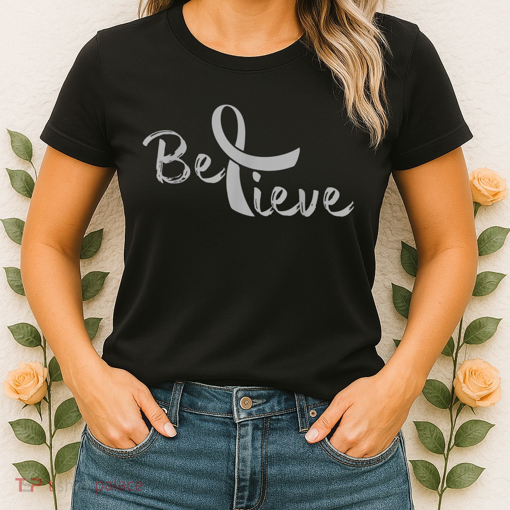 Believe Brain Cancer Brain Cancer Support Women's T-Shirt