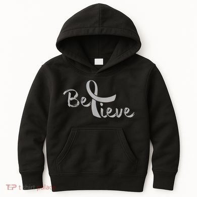Believe Brain Cancer Brain Cancer Support Kids Hoodie