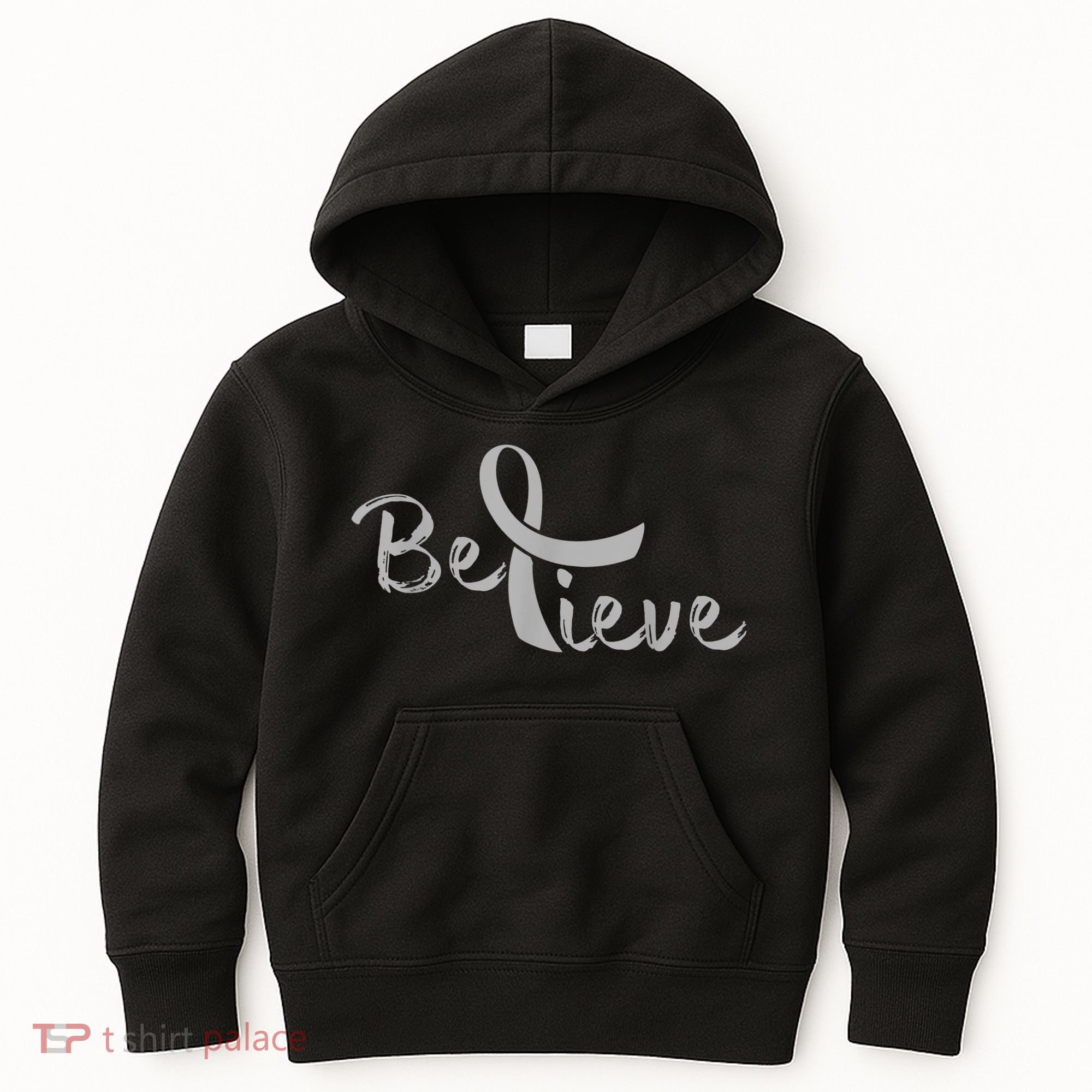 Believe Brain Cancer Brain Cancer Support Kids Hoodie