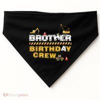 Brother Birthday Crew Construction Family Birthday Party USA-Made Doggie Bandana thumb 0
