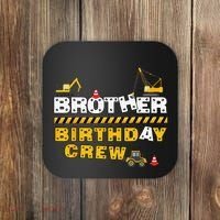 Brother Birthday Crew Construction Family Birthday Party Coaster thumb 0