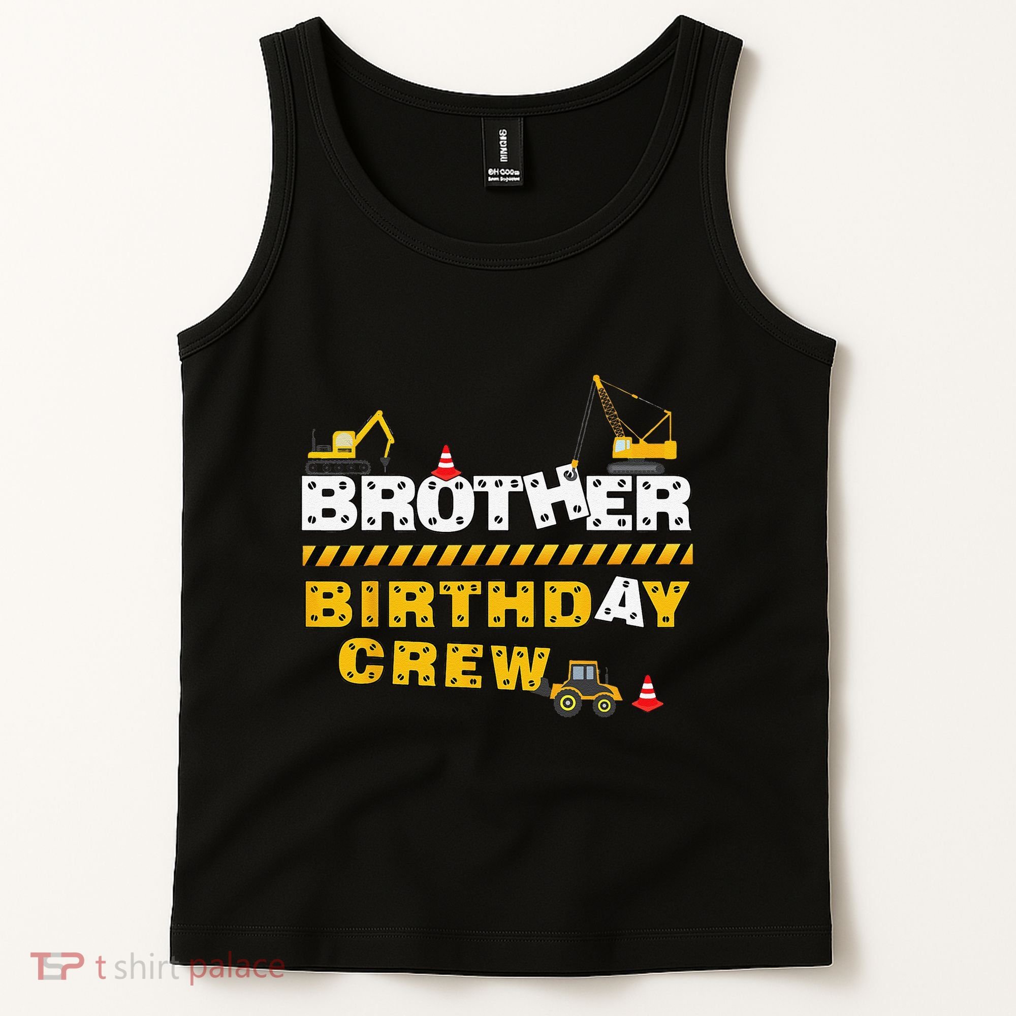 Brother Birthday Crew Construction Family Birthday Party Tank Top