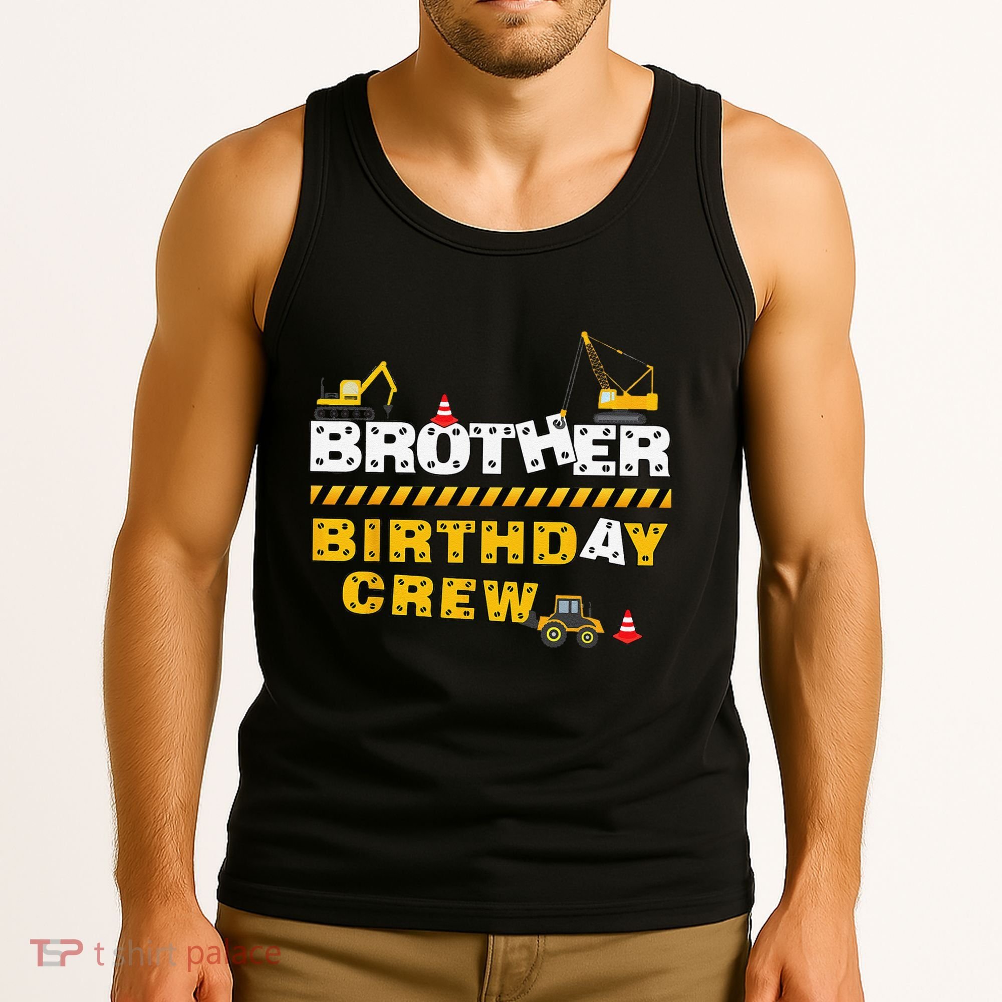 Brother Birthday Crew Construction Family Birthday Party Tank Top
