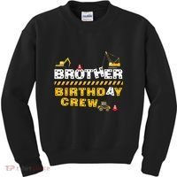 Brother Birthday Crew Construction Family Birthday Party Kids Sweatshirt thumb 0