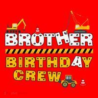 Brother Birthday Crew Construction Family Birthday Party Santa Hat thumb 1